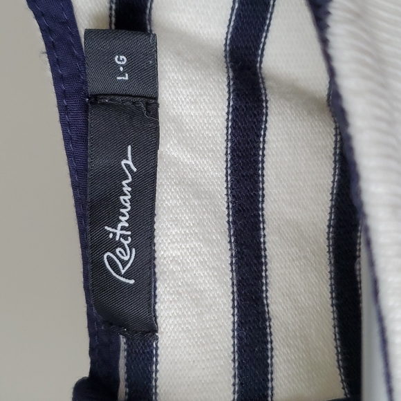 100% cotton Reitmans nautical stripe white and blue dress in size large - Picture 2 of 7